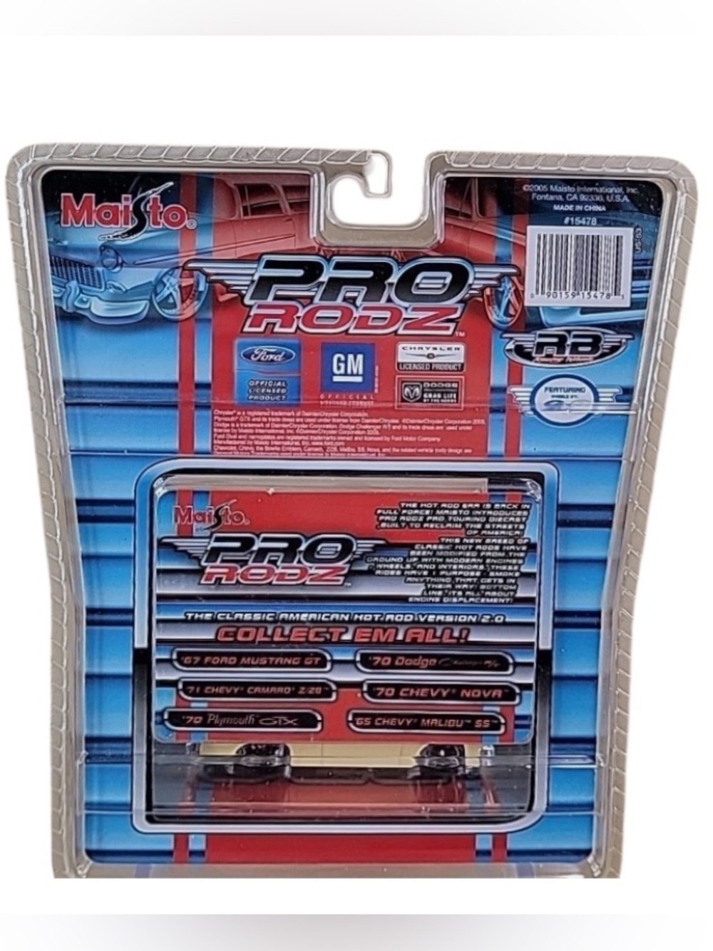 Maisto 1965 Chevy Malibu SS Pro Rodz 1:64 Diecast Touring Yellow Rods 2005 GM - Picture 2 of 2